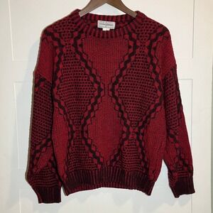 Limited‎ Editions By Expressions Mens M Red Sweater Grunge Grandpa Fisherman